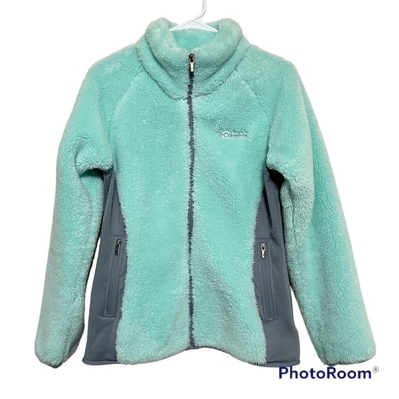 Womens Columbia Teddy Jacket Coat Mint Green & Gray Size Medium - Picture 1 of 15